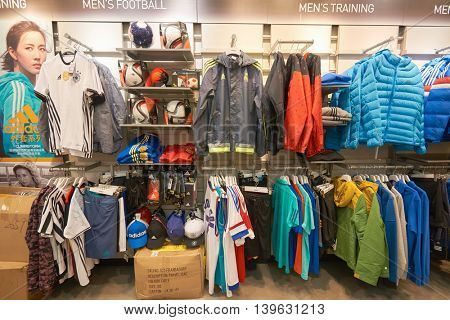MACAO, CHINA - FEBRUARY 16, 2016: inside of a store in Shoppes at Sands Cotai Centra. Shoppes at Sands Cotai Central is a large shopping mall in Macao