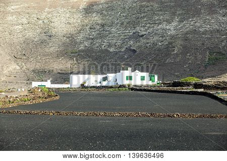 old farmouse in Lanzarote in volcanic area