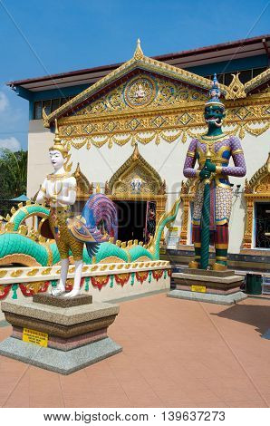 Sculpture At The Thai Temple Wat Chayamangkalaram On Island Penang, Malaysia
