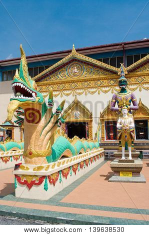 Sculpture At The Thai Temple Wat Chayamangkalaram On Island Penang, Malaysia