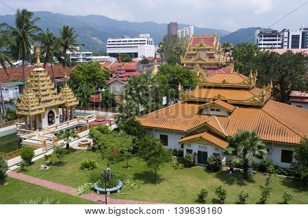 Dharmikarama Burmese Temple On Island Penang, Malaysia