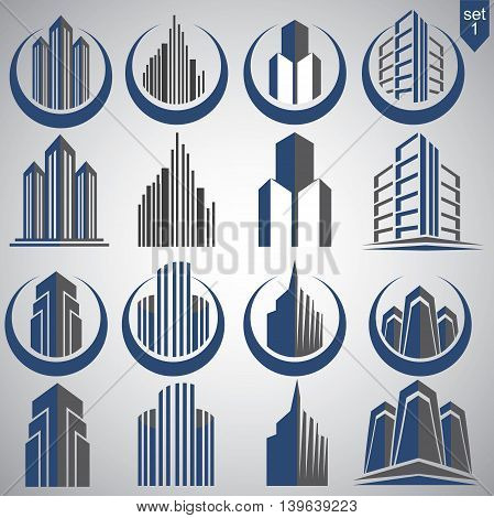 realty logo set 1 concept designed in a simple way so it can be use for multiple proposes like logo ,mark ,symbol or icon.