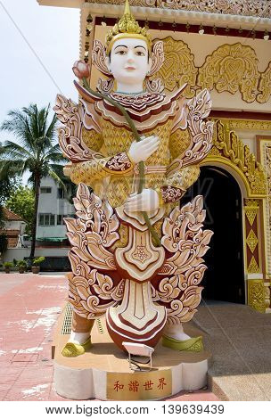 Dharmikarama Burmese Temple On Island Penang, Malaysia