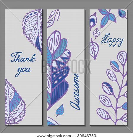 stock vector template for brochure card cover book invitation with doodle leaf.