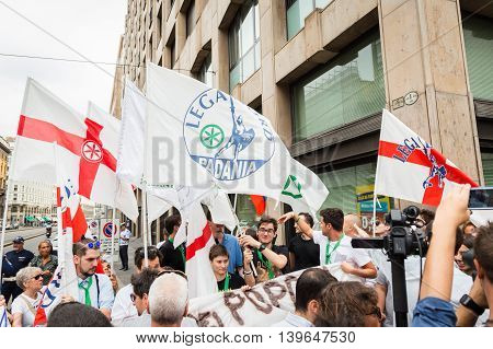 People Protesting Agaist President Erdogan In Milan, Italy