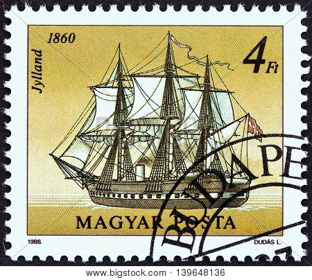 HUNGARY - CIRCA 1988: A stamp printed in Hungary from the 