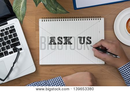 Ask Us Contact  Concept