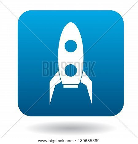 Retro rocket icon in flat style on a white background
