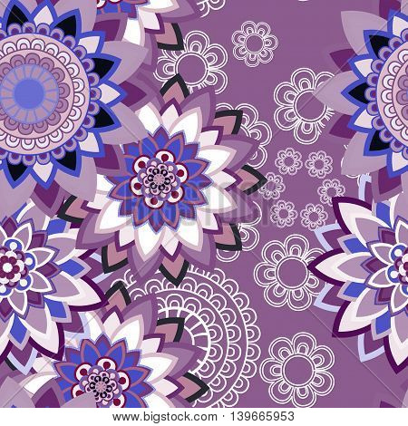 Abstract seamless pattern ornament. Mandala repeat pattern. Vintage background. Vector illustration.