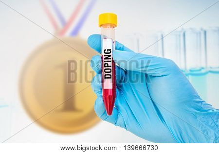Test-tube With Blood Sample For Doping Test