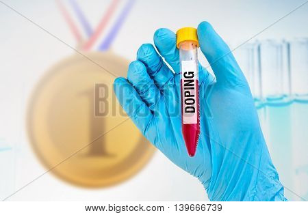 Test-tube With Blood Sample For Doping Test