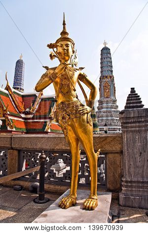 A Kinaree, A Mythology Figure, Is Watching The Temple In The Grand Palace