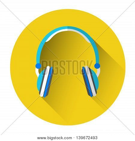 Headphones Head Phones Web Icon Flat Vector Illustration