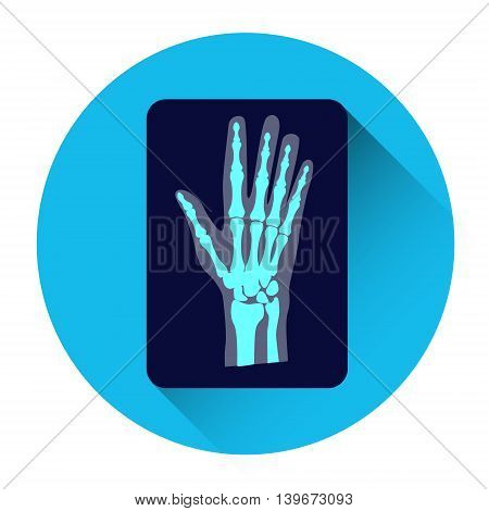 Hand X-ray Medicine Icon Flat Vector Illustration