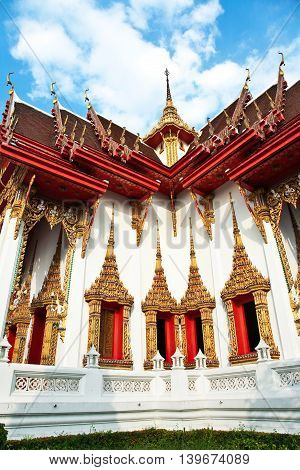 Temple Wat Thewarat At The River Mae Nam Chao Phraya