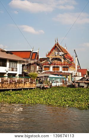 Temple At The River Mae Nam Chao Phraya In Bangkok