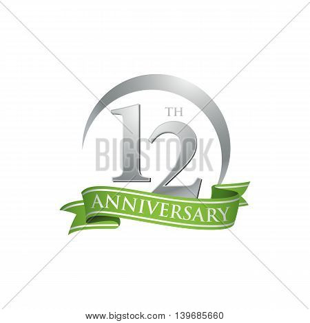 12th anniversary green logo template. Creative design. Business success