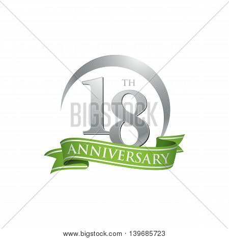 18th anniversary green logo template. Creative design. Business success