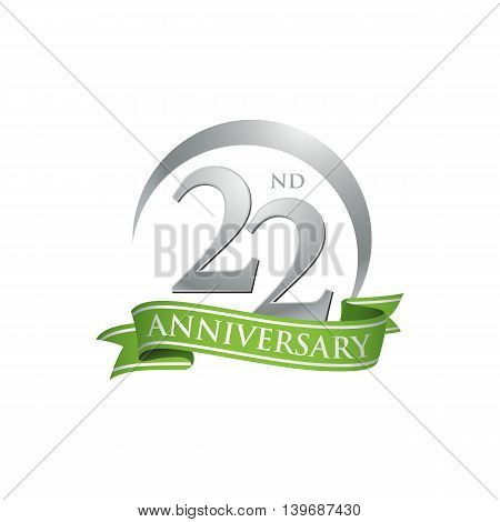 22nd anniversary green logo template. Creative design. Business success