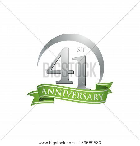 41st anniversary green logo template. Creative design. Business success