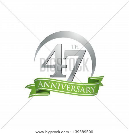 47th anniversary green logo template. Creative design. Business success