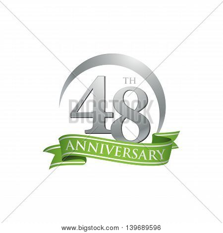 48th anniversary green logo template. Creative design. Business success