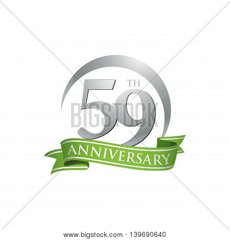 59th anniversary green logo template. Creative design. Business success