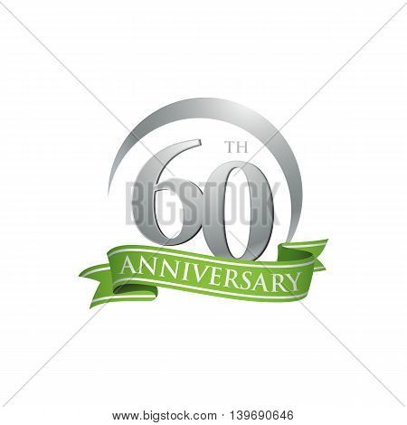 60th anniversary green logo template. Creative design. Business success