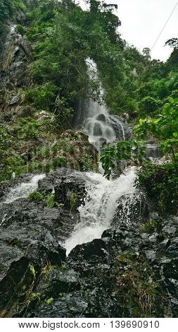 Waterfall in Nation Park that a tourist attraction of Thailand.