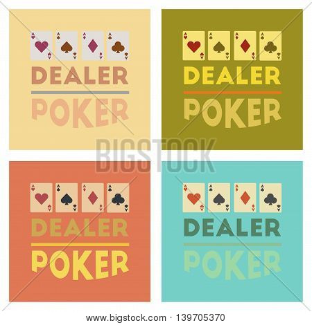 assembly of flat icons poker casino dealer