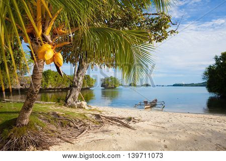 Photo Untouched Tropical Beach in Bali Island. Horizontal Picture
