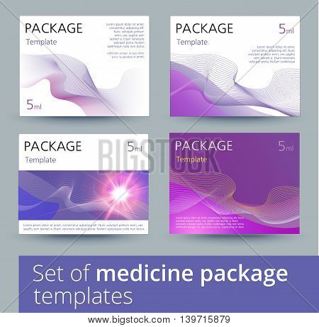 Set of medicine package templates. Vector illustration.