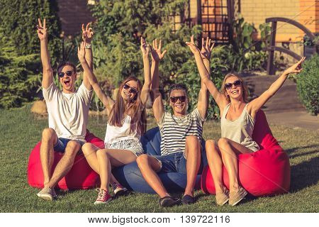 Young People Resting Outdoors