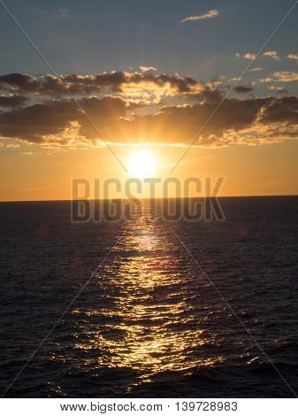 Sunset from Princess Cruise Ship, crossing over the NorthAtlantic Ocean