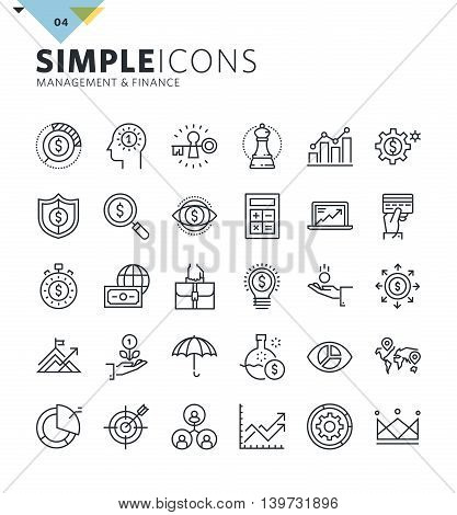 Modern thin line icons of management and finance.
Premium quality outline symbol collection for web design, mobile app, graphic design. Mono linear pictograms, infographics and web elements pack.