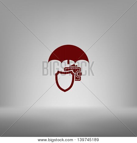 Wallet Protection Icon. Flat Design.