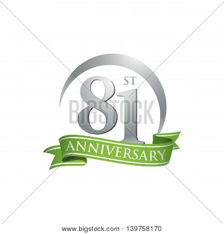 81st anniversary green logo template. Creative design. Business success