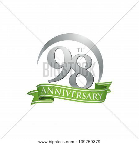 98th anniversary green logo template. Creative design. Business success