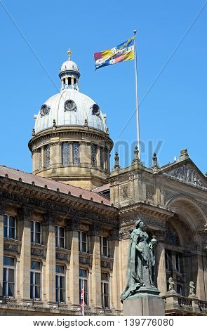 View of the Council House in Victoria Square with a statue of Queen Victoria in the foreground Birmingham England UK Western Europe.