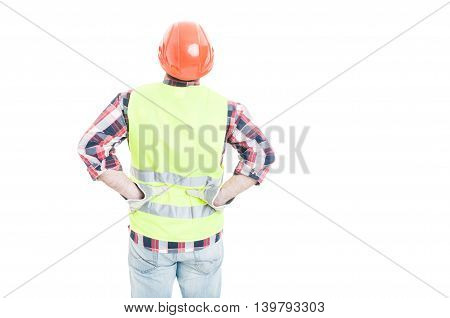 Male Engineer Holding His Hands On Lower Back
