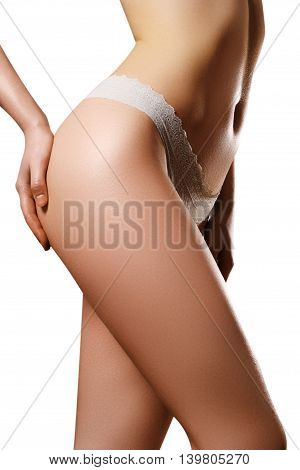 Photo Of Beautiful Slim Body. Woman's Shape With Clean Skin, Fla