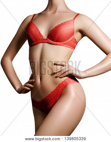 Photo Of Beautiful Slim Body. Woman's Shape With Clean Skin, Fla