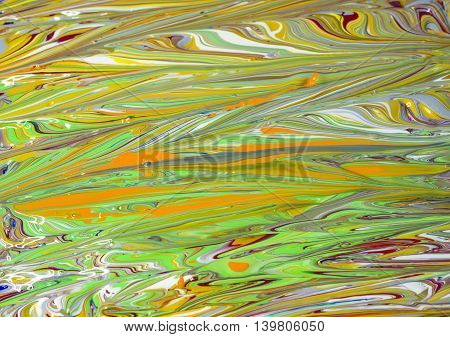 Mixed painted colors with colors red, green, blue, yellow, white, orange