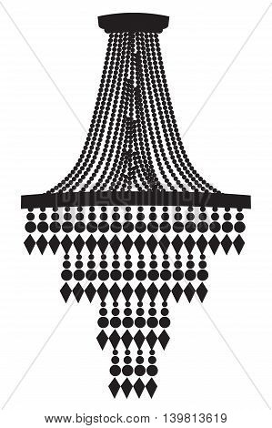 Rich Baroque Classic chandelier. Luxury decor accessory design. Vector illustration sketch