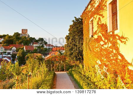 Buildings in the palace complex in the historic town of Mikulov in Moravia, Czech Republic.