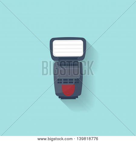 Camera flash in a flat style. Photography art. Photoshooting. Studio light. Vector illustration