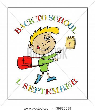 Back to school background with 1. September and kid