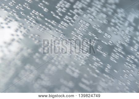 Close up Letters blind on Sheet metal