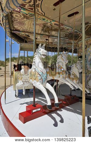 Merry-go-round On Belgian Seaside