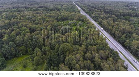 Aerial View Of Busy Road In Sosnowiec Poland.